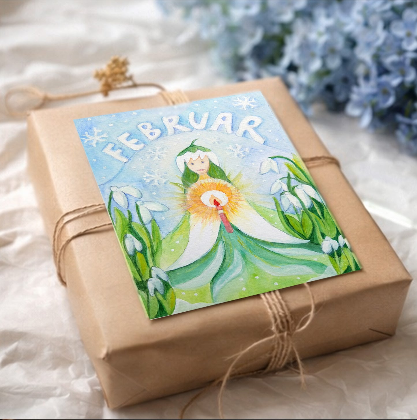 🌸 Schneeglöckchen – Jahreszeitenkarte / Aquarell