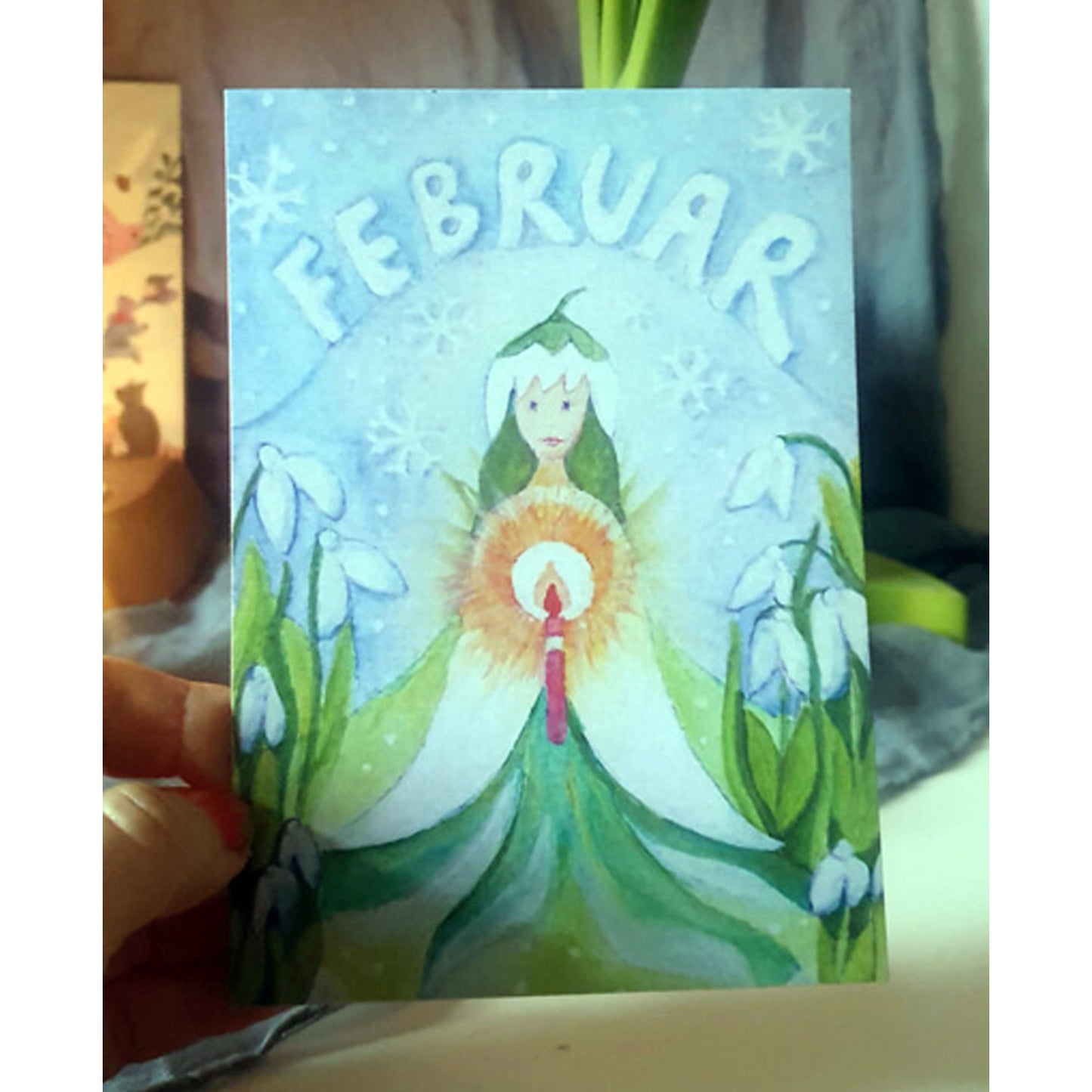 🌸 Schneeglöckchen – Jahreszeitenkarte / Aquarell