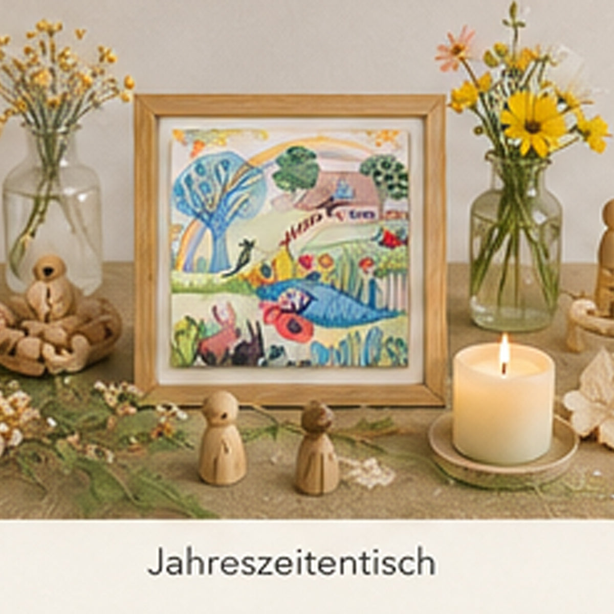 Jahreszeitenkarten Set – Frühling Sommer Herbst Winter | Aquarellkarten für Jahreszeitentisch & Kinderzimmer | Naturlernen mit Kindern