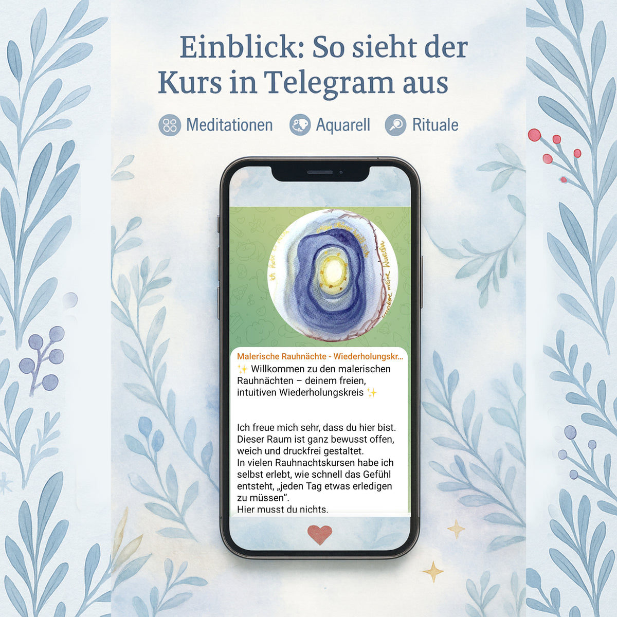 Malerische Rauhnächte – Intuitives Malen - Meditationen & Rituale -  Seelenkunst - Aquarellkurs Digitaler Telegramkurs