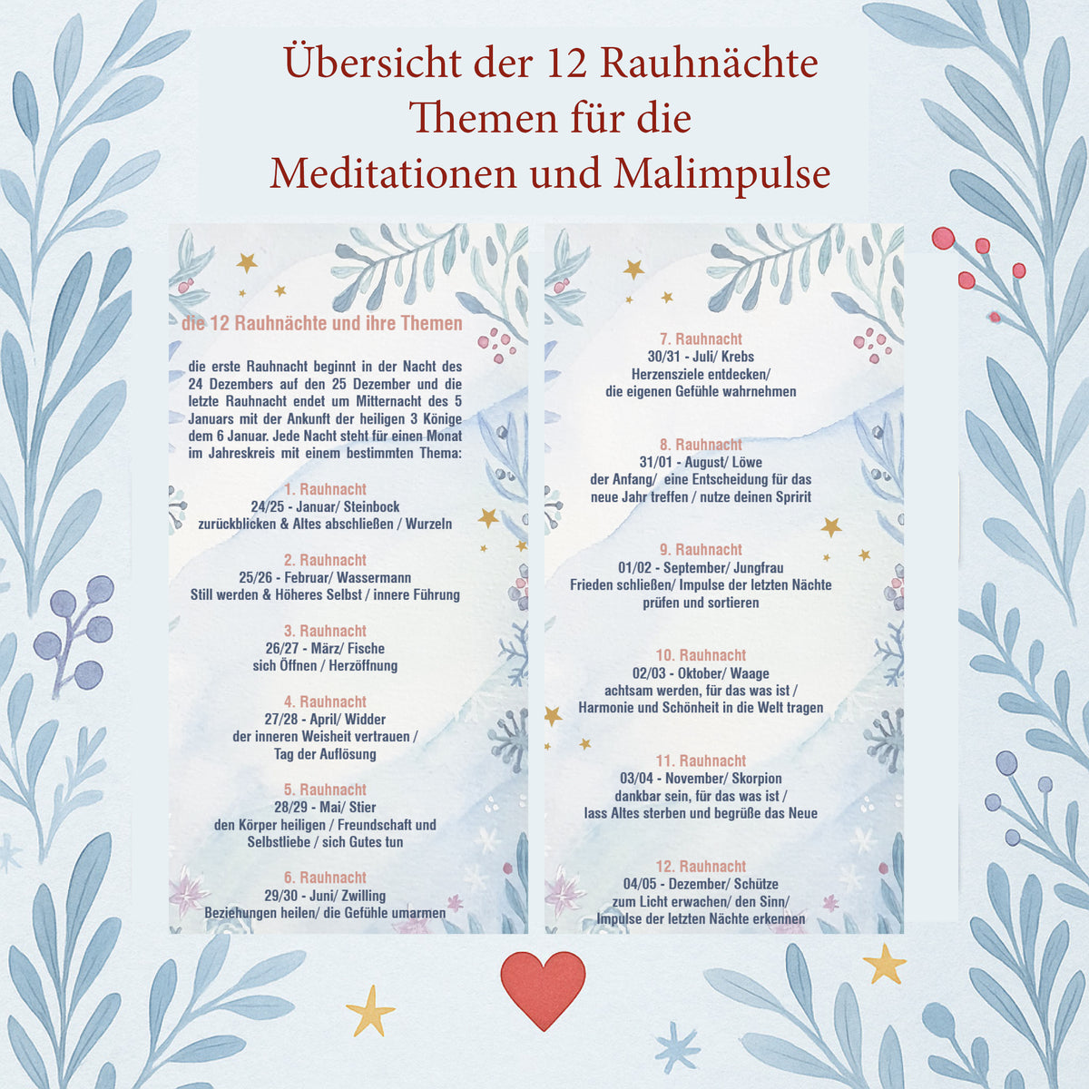 Malerische Rauhnächte – Intuitives Malen - Meditationen & Rituale -  Seelenkunst - Aquarellkurs Digitaler Telegramkurs