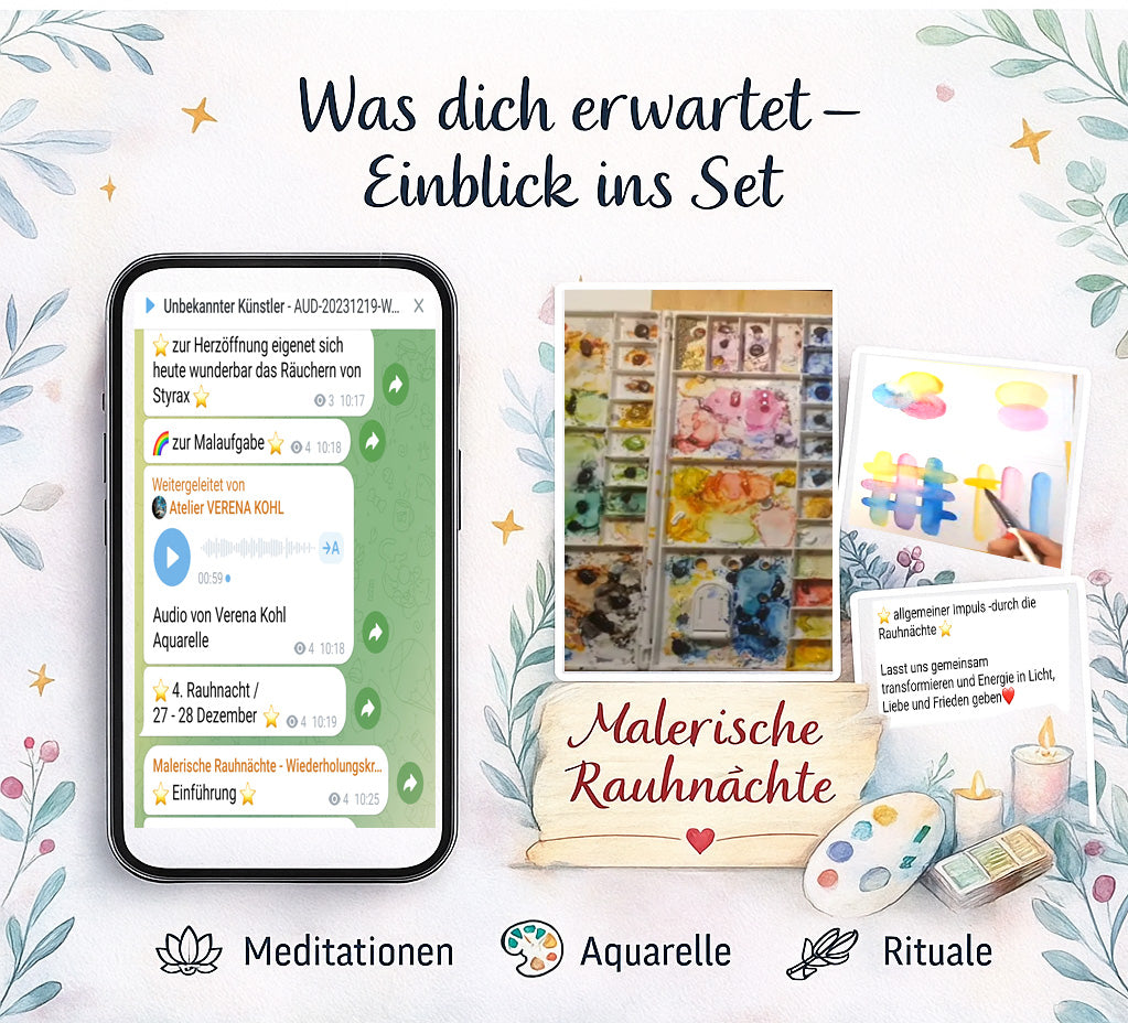 Malerische Rauhnächte – Intuitives Malen - Meditationen & Rituale -  Seelenkunst - Aquarellkurs Digitaler Telegramkurs